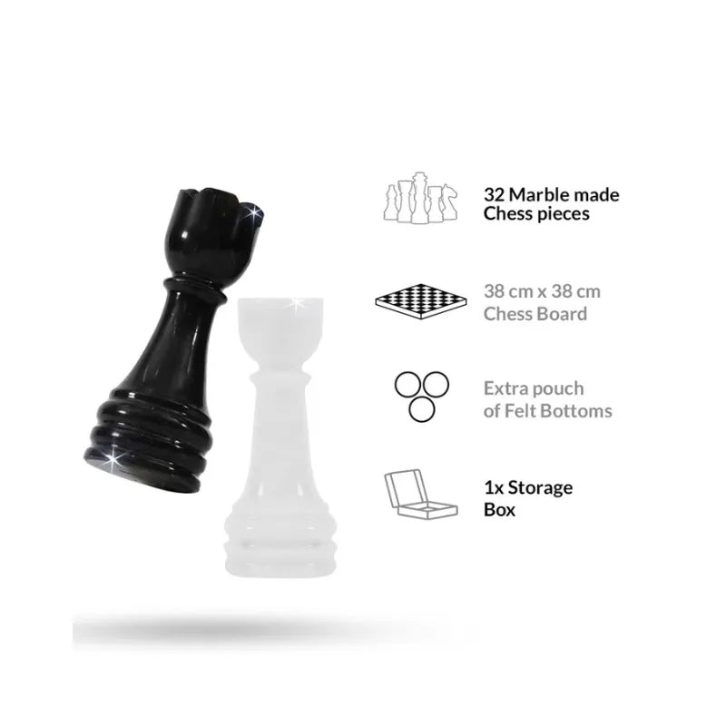 Sterling Chess White & Black Marble Chess Set