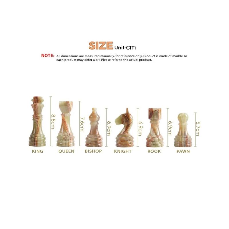 Sterling Chess White & Green Marble Chess Pieces