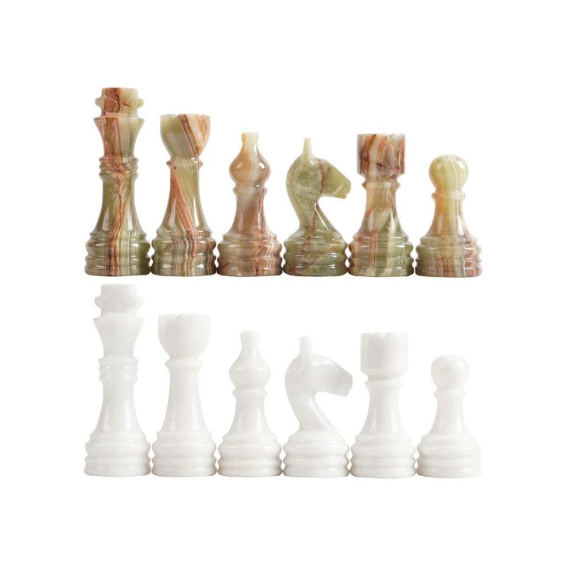 Sterling Chess White & Green Marble Chess Pieces