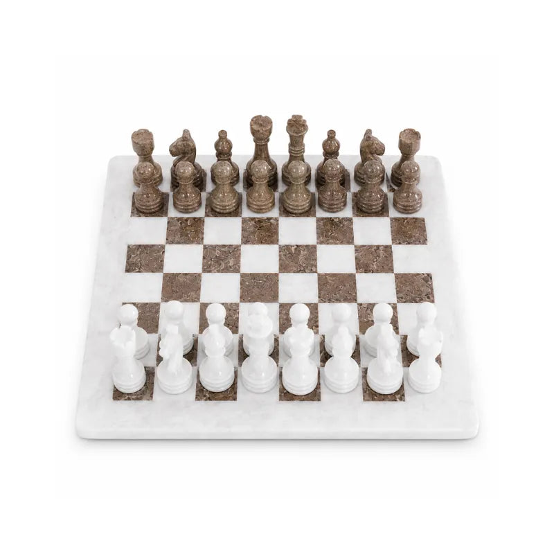 Sterling Chess White & Oceanic Marble Chess Set