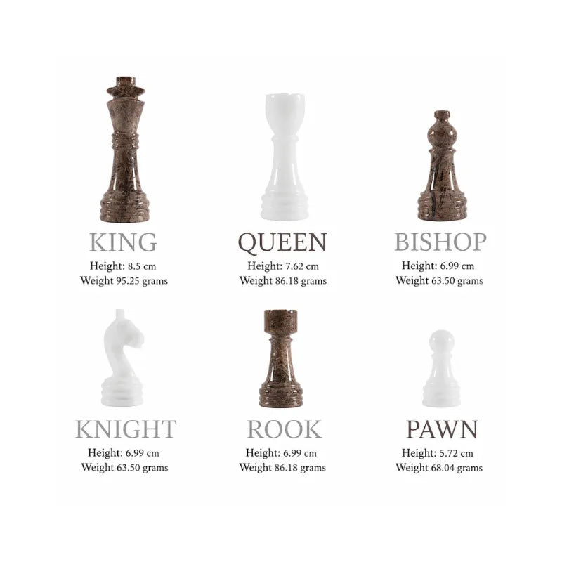 Sterling Chess White & Oceanic Marble Chess Set