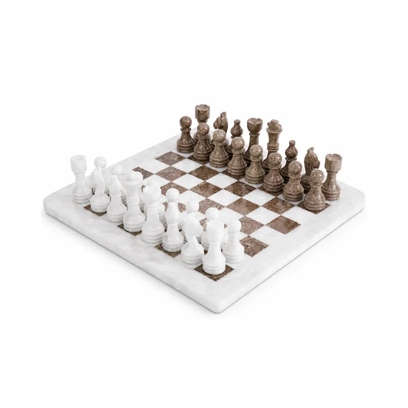 Sterling Chess White & Oceanic Marble Chess Set