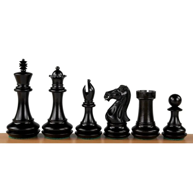 Sunrise Chamfered Base Ebony 10cm Wood Chess Pieces