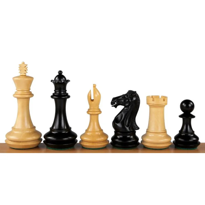 Sunrise Chamfered Base Ebony 10cm Wood Chess Pieces