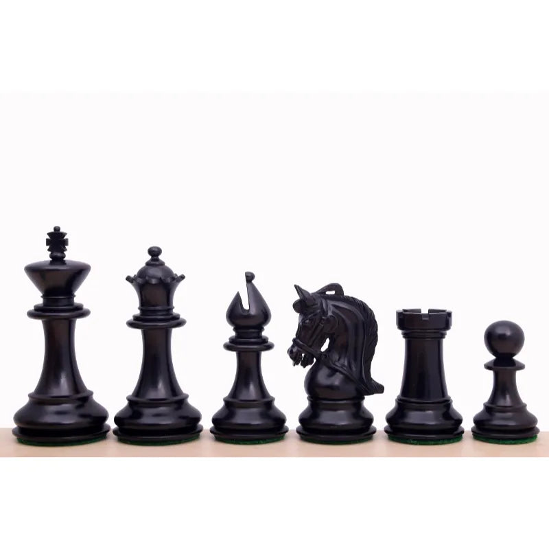Sunrise Corinthian Ebonised 9cm Wood Chess Pieces