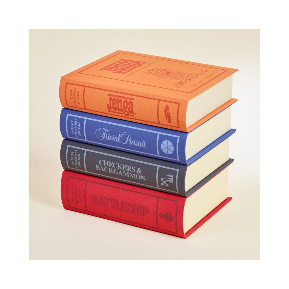 WS Game Company 4-Pack Vintage Bookshelf Assortment of Classic Board Games 3