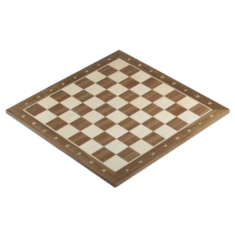 Walnut 48cm Notation Chess Set With German Acacia Chess Pieces