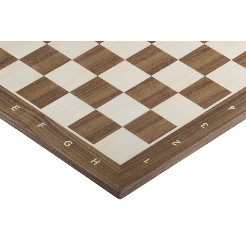 Walnut 48cm Notation Chess Set With German Acacia Chess Pieces