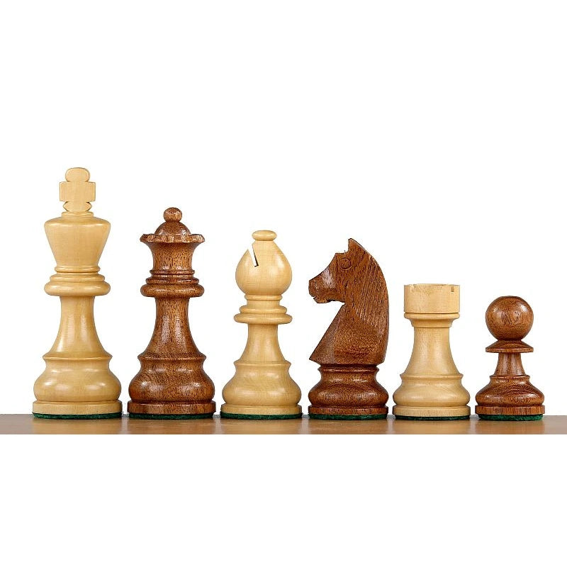 Walnut 48cm Notation Chess Set With German Acacia Chess Pieces