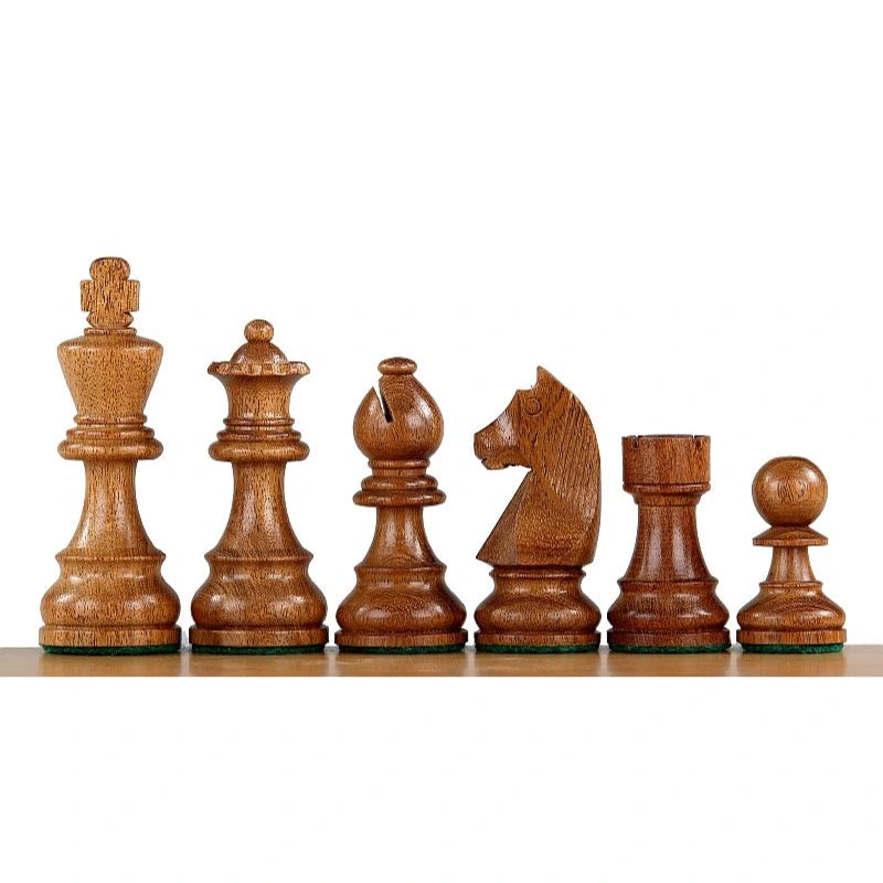Walnut 48cm Notation Chess Set With German Acacia Chess Pieces