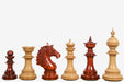 Sikh Empire triple weighted chess pieces in bud rosewood and Indian boxwood, 116mm king