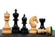 Ebony and boxwood Chetak II Staunton chess pieces on 60mm squares