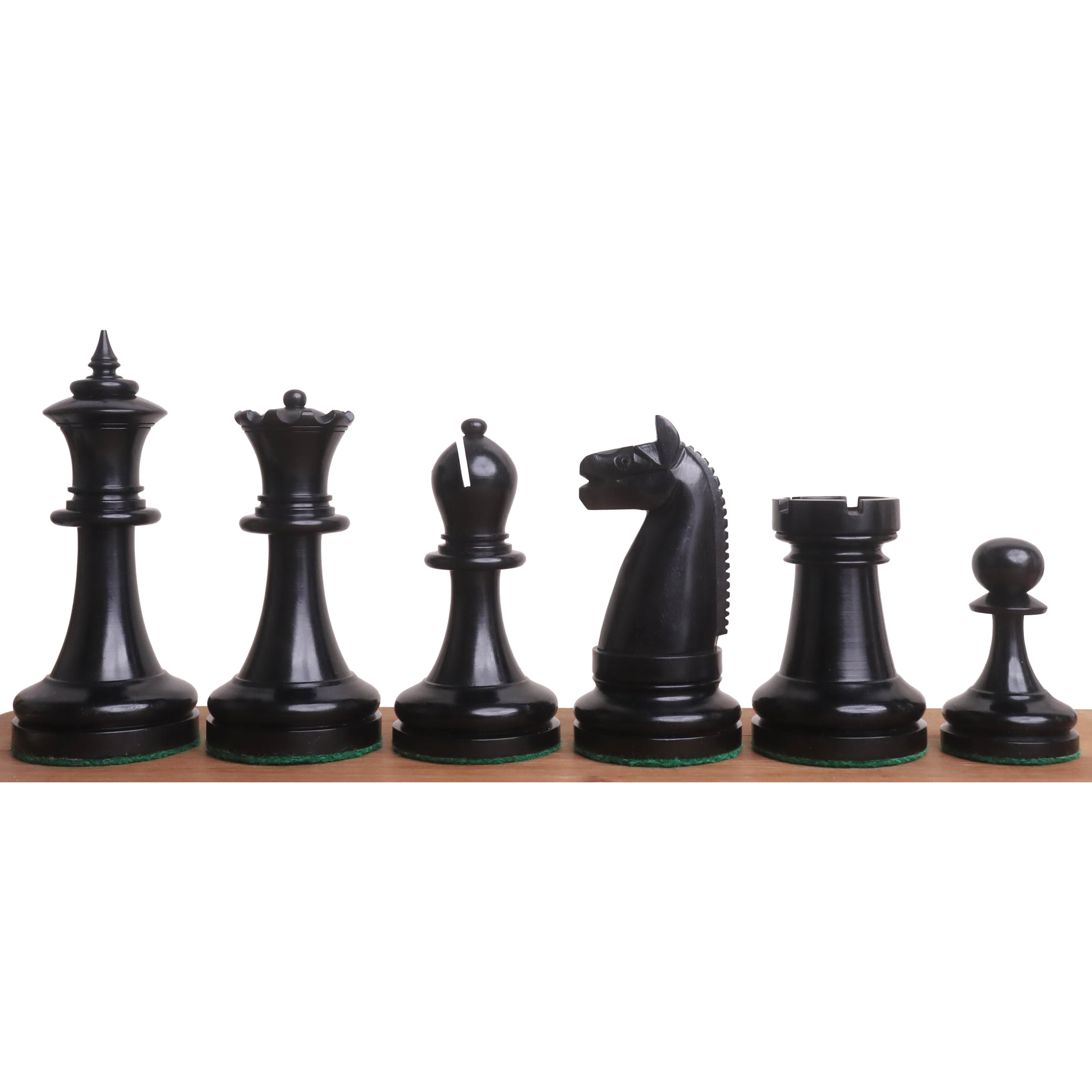 Ebony and boxwood chessmen from the American Chess Company reproduction