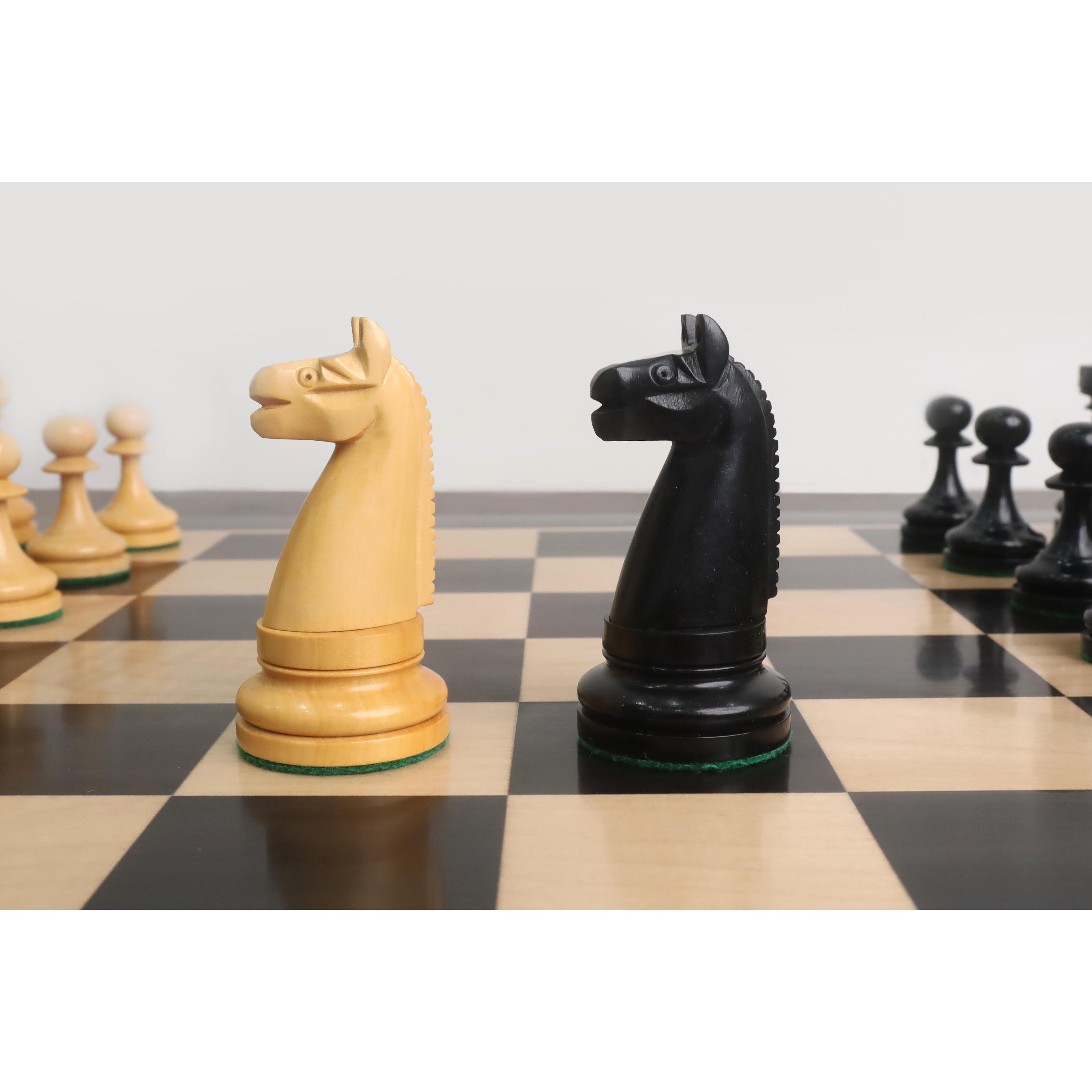 Ebony reproduction knights in profile at 76mm