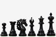 Ebony chess pieces with a 111mm king and weighted felted bases