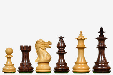 Sterling Chess British Staunton Series chess pieces in anjan wood and natural boxwood, 93mm king