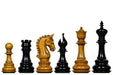 Sterling Chess War Admiral luxury Staunton chess pieces in ebony and antiqued boxwood, 112mm king