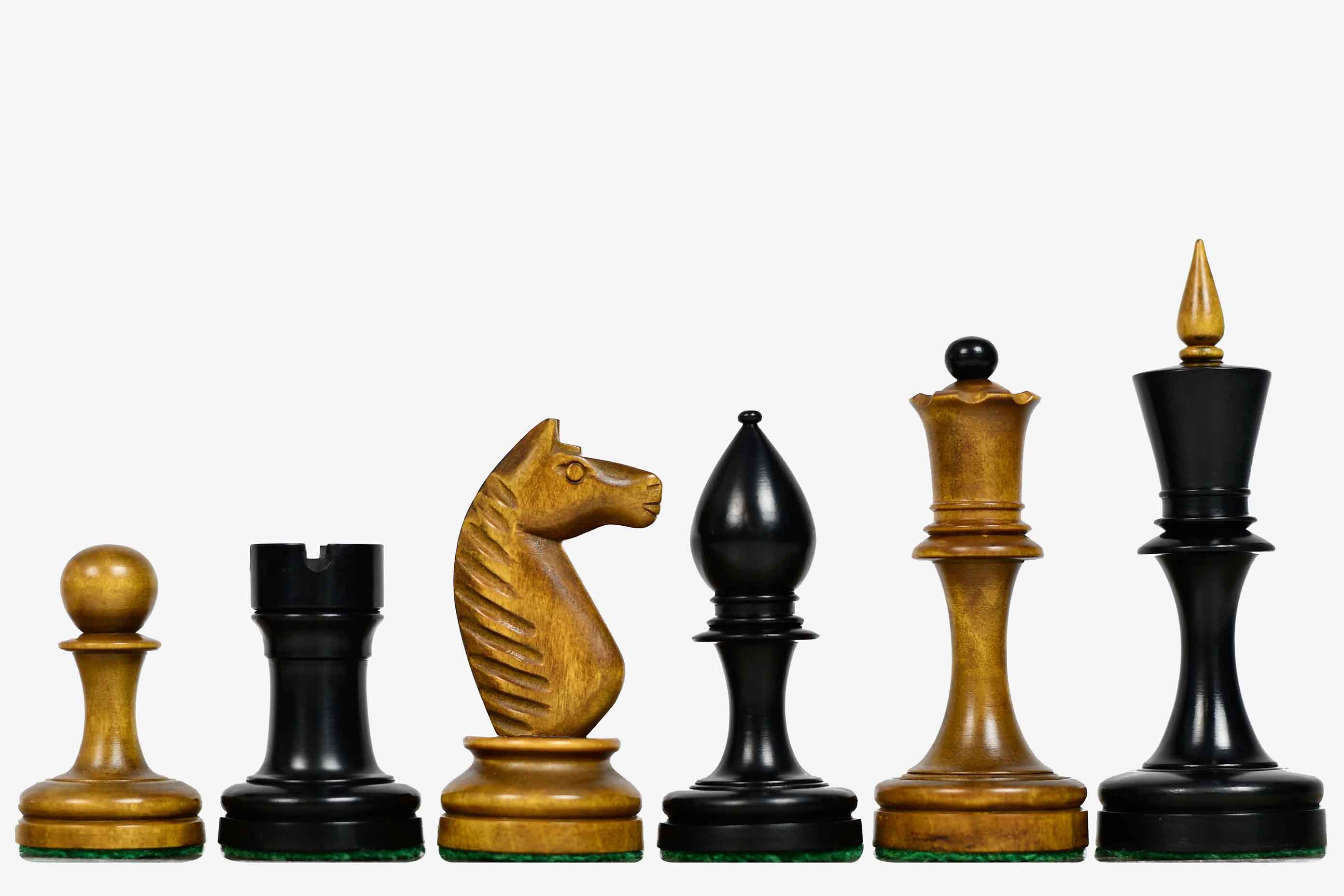 Sterling Chess Reproduction Averbakh 1949 Moscow Championship Ebonised 105mm chess pieces