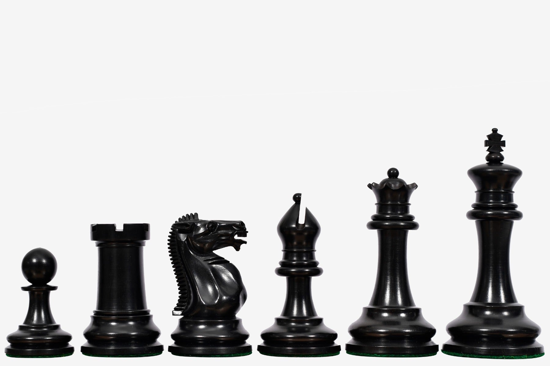 1865 Steinitz Staunton chess pieces, genuine ebony and boxwood, hand carved in India