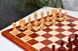 Full 34 piece Arabian Knight Artisan Staunton chess pieces in bud rosewood and boxwood, Sterling Chess Australia