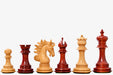 Sterling Chess Arabian Knight Artisan Staunton chess pieces in bud rosewood and boxwood, 107mm king