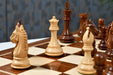 Knight carving detail on the Derby Knight chess pieces in sheesham and boxwood
