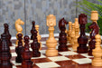 Hand carved boxwood chess pieces with a 130mm king, collector edition