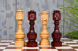 Double weighted 130mm bud rosewood chess pieces with leather felt bases