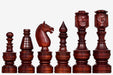 Collector edition bud rosewood chess pieces with carved king and queen faces