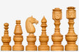 Boxwood and bud rosewood Staunton chess pieces, 130mm king