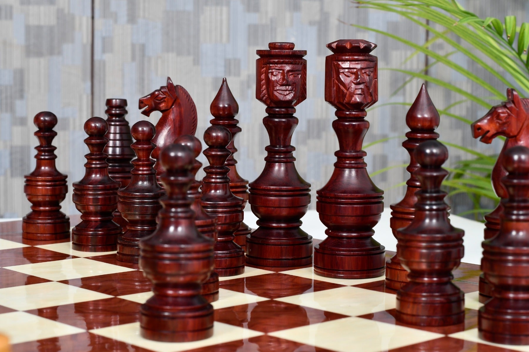 Northern Traditional 130mm king chess pieces in bud rosewood, Australia