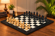 Indian Chetak II Customised Staunton chess set in ebony and boxwood with a 60cm board