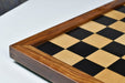 Indian ebony and maple chess board with a sheesham frame