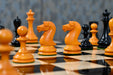 B and Co 1860s Antique chess set at 100mm, Genuine ebony pieces with the included board, 58cm Ebony & Maple