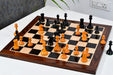 Full B and Co 1860s Antique chess set with its 58cm ebony and maple board with a sheesham border, from Sterling Chess