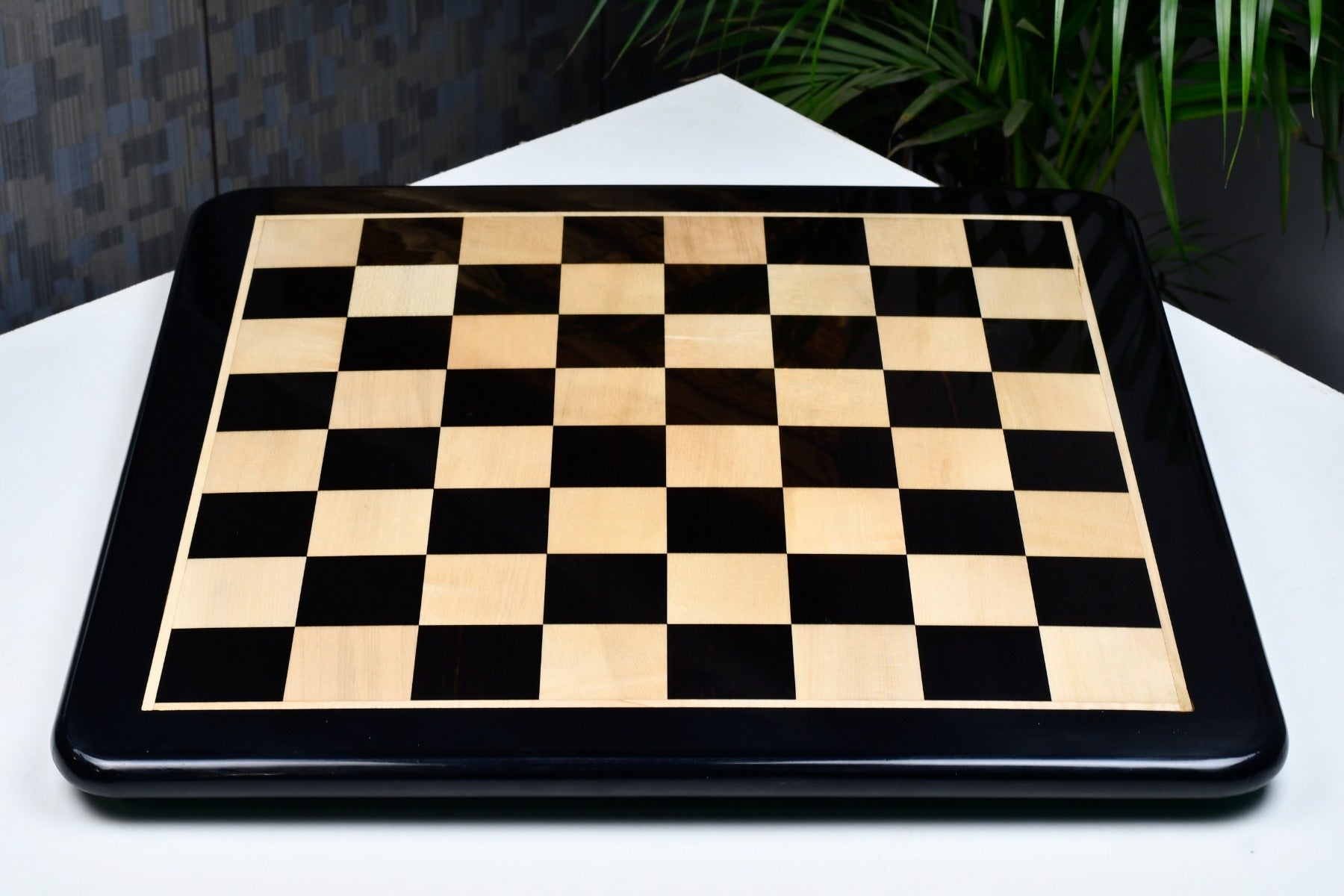 Indian ebony and maple 21 inch chess board