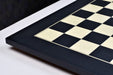 Spanish made black anigre and maple 45cm veneer chess board