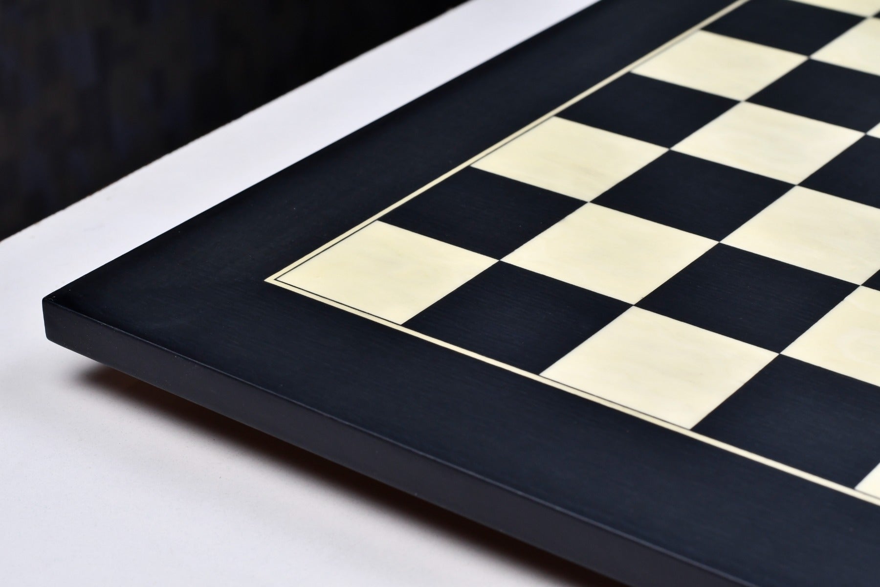 Spanish made black anigre and maple 45cm veneer chess board