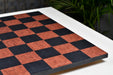 Spanish made minimalist borderless black anigre veneer chess board