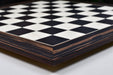 Matte black dyed poplar and white erable 60cm chess board, edge view