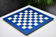 Blue ash burl veneer chess board, close detail of the burl figure