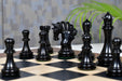 Triple weighted ebony and boxwood Pegasus pieces, 47mm king base, with the 60cm black dyed poplar and sycamore board