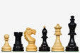 Sterling Chess 1950s Bohemia German chess pieces in ebonised and natural boxwood, 99mm king