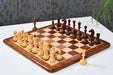 Knight carving detail on the 1935-60 Soviet Era chess pieces in sheesham and natural boxwood
