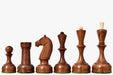 1935-60 Soviet Era chess pieces, sheesham and natural boxwood, hand carved in India