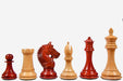 Sterling Chess American Bridle chess pieces in bud rosewood and boxwood, 107mm king