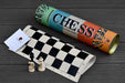 Study Tournament plastic chess pieces with a 79mm king in black and natural white