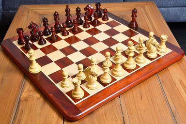 Sterling Chess CB Bridle Series Luxury chess set in bud rosewood and boxwood, 107mm king