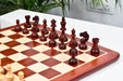 1950s Bohemia German chess pieces, bud rosewood and natural boxwood, hand carved in India