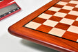 Blood red bud rosewood 18 inch chess board edge view